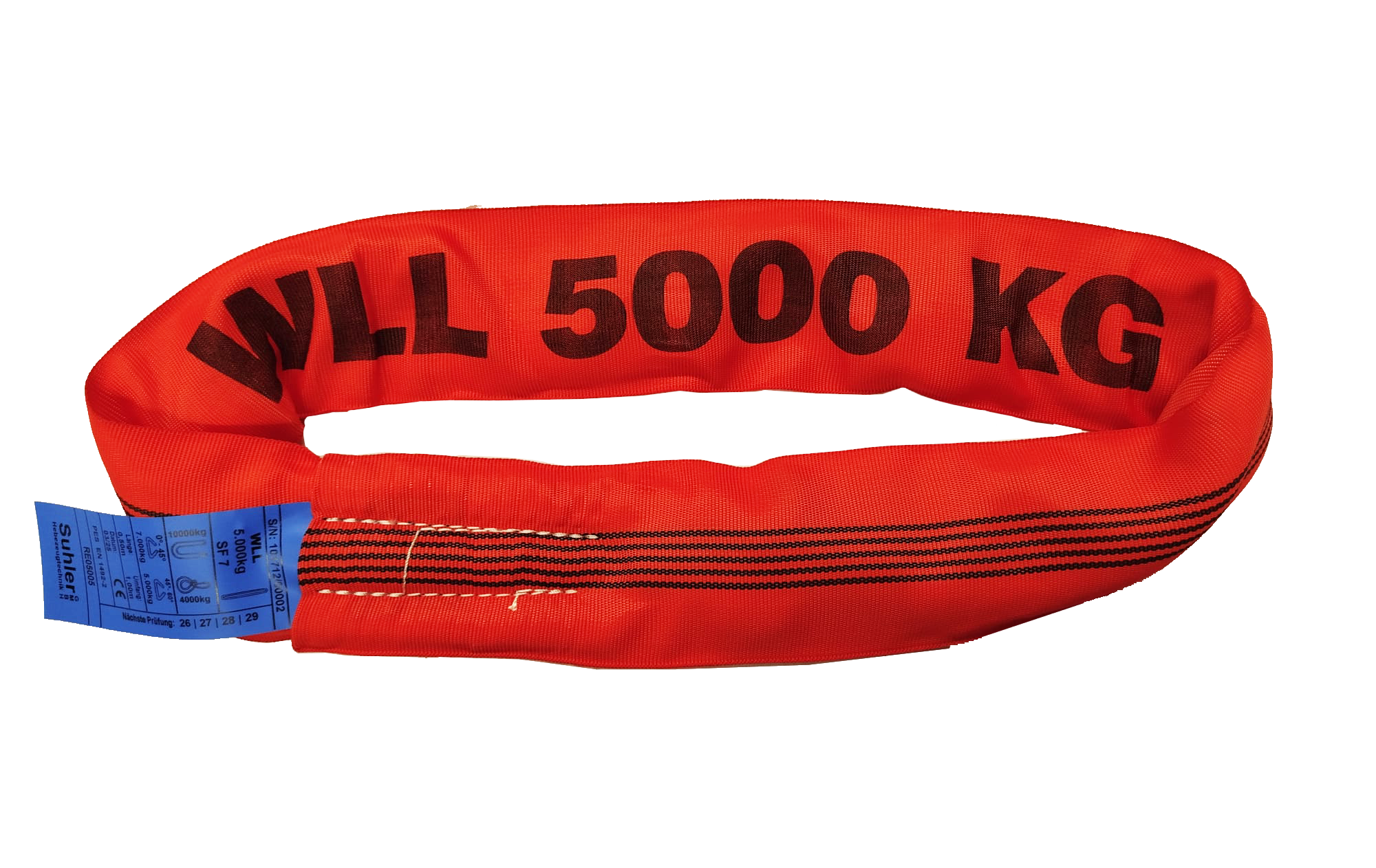 Rundschlingen Tragfähigkeit 5000kg 5t textile Anschlagmittel rot